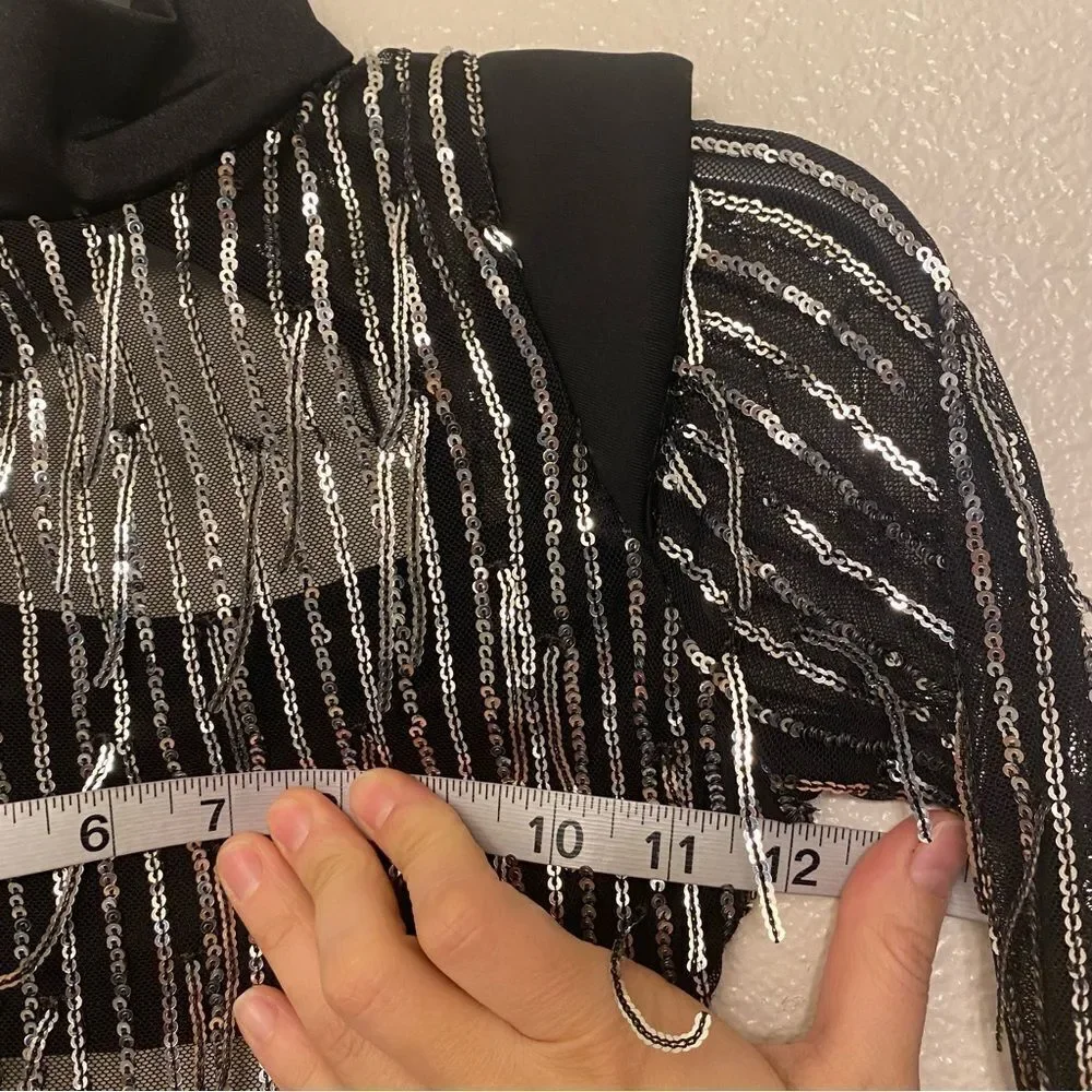 Weissman elite dance costume silver sequin Kill The Lights NV13199 IC- child 7/8